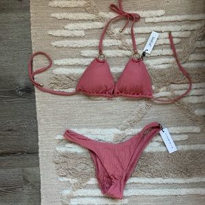 Vitamin A Sunkissed Shimmer Rib Swimwear Set